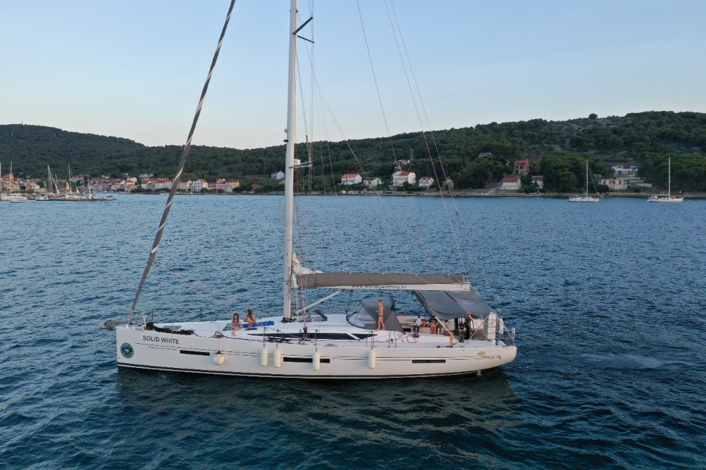 Yacht sailing along the Croatian coast